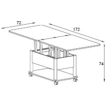 Стол-трансформер Виват 86(172)х72х50(74) белый
