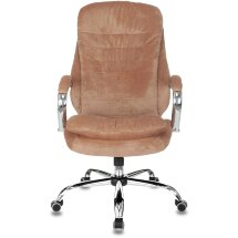 Кресло компьютерное Бюрократ для руководителя Бюрократ T-9950SL Fabric светло-коричневый Velvet 90 крестовина металл хром мяг