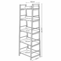 Стеллаж на металлокаркасе BRABIX &quot;LOFT SH-003&quot;, 600х350х1500 мм, 5 полок, цвет дуб антик, 641235