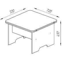 Стол-трансформер Престиж 72х72х49,7(144х72х71,8) белый
