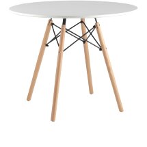 Стол обеденный Eames DSW D90, столешница МДФ, ножки массив бука