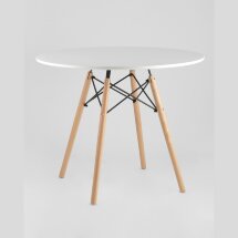 Стол обеденный Eames DSW D90, столешница МДФ, ножки массив бука