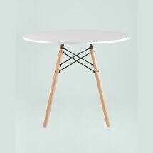 Стол обеденный Eames DSW D90, столешница МДФ, ножки массив бука