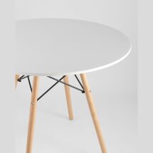 Стол обеденный Eames DSW D90, столешница МДФ, ножки массив бука