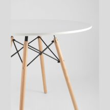 Стол обеденный Eames DSW D90, столешница МДФ, ножки массив бука