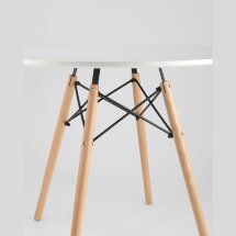 Стол обеденный Eames DSW D90, столешница МДФ, ножки массив бука