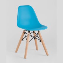 Стул Stool Group DSW детский голубой, полипропилен, сталь, натуральный массив бука
