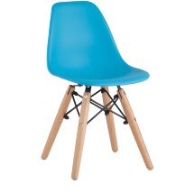 Стул Stool Group DSW детский голубой, полипропилен, сталь, натуральный массив бука