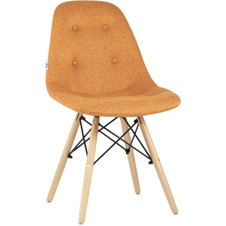Стул Stool Group DSW SOFT оранжевый обивка рогожка ножки массив бука металлический каркас 
