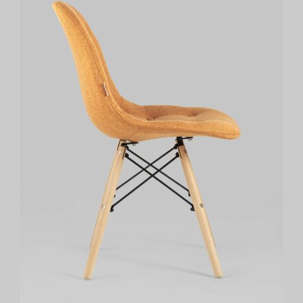 Стул Stool Group DSW SOFT оранжевый обивка рогожка ножки массив бука металлический каркас 