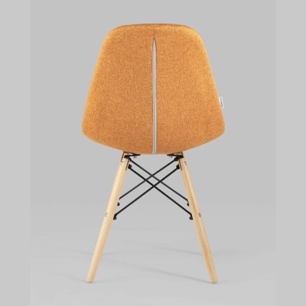 Стул Stool Group DSW SOFT оранжевый обивка рогожка ножки массив бука металлический каркас 