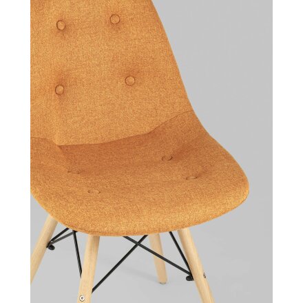 Стул Stool Group DSW SOFT оранжевый обивка рогожка ножки массив бука металлический каркас 