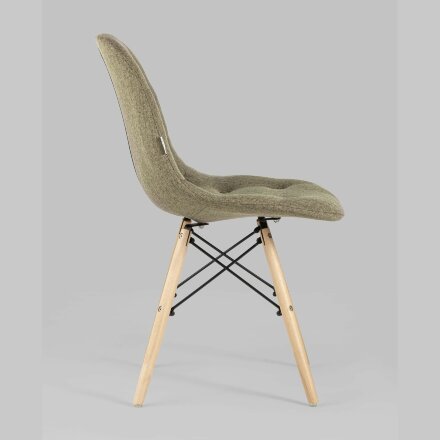 Стул Stool Group DSW SOFT светло-коричневый обивка рогожка ножки массив бука металлический каркас 