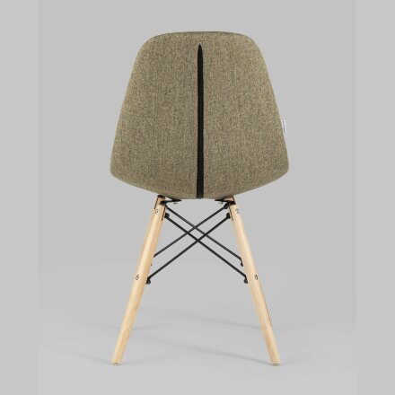 Стул Stool Group DSW SOFT светло-коричневый обивка рогожка ножки массив бука металлический каркас 