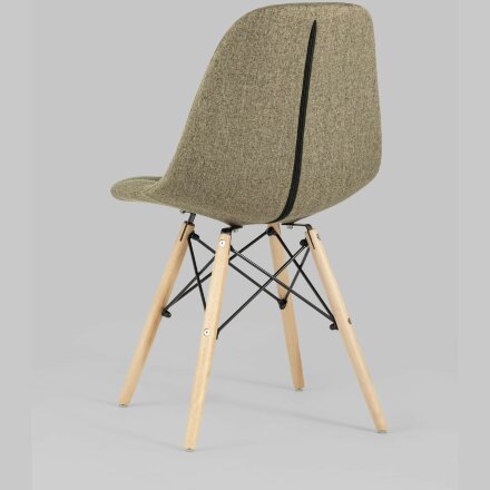 Стул Stool Group DSW SOFT светло-коричневый обивка рогожка ножки массив бука металлический каркас 