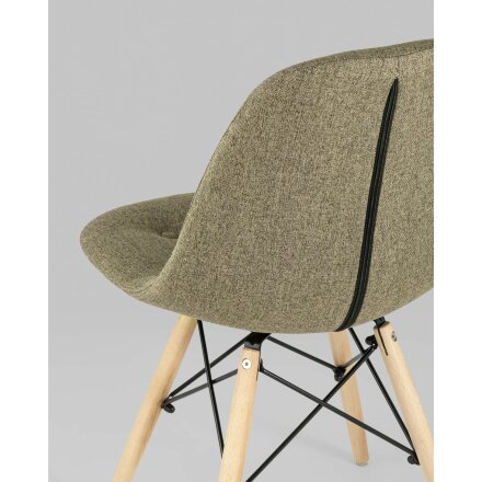 Стул Stool Group DSW SOFT светло-коричневый обивка рогожка ножки массив бука металлический каркас 