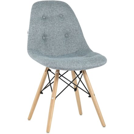 Стул Stool Group DSW SOFT серо-голубой обивка рогожка ножки массив бука металлический каркас 