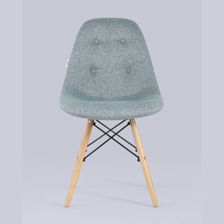 Стул Stool Group DSW SOFT серо-голубой обивка рогожка ножки массив бука металлический каркас 