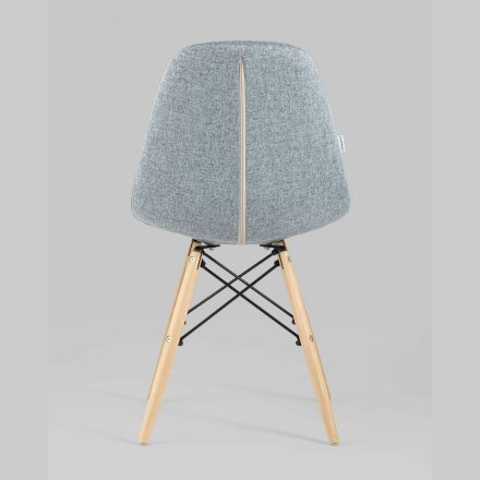 Стул Stool Group DSW SOFT серо-голубой обивка рогожка ножки массив бука металлический каркас 