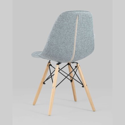 Стул Stool Group DSW SOFT серо-голубой обивка рогожка ножки массив бука металлический каркас 