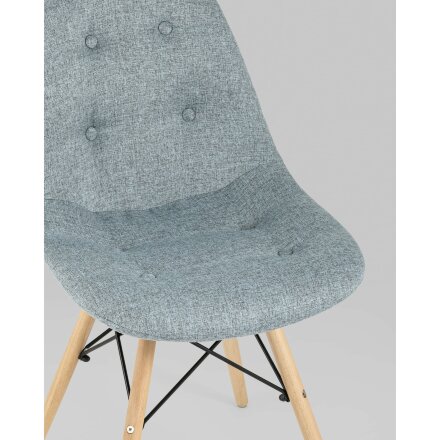 Стул Stool Group DSW SOFT серо-голубой обивка рогожка ножки массив бука металлический каркас 