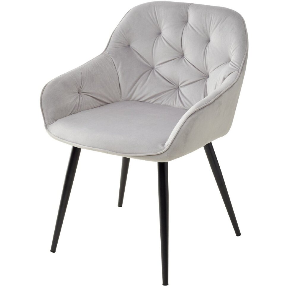 Стул BREEZE BLUVEL-03 LIGHT GREY, велюр / черный каркас М-City Стул BREEZE BLUVEL-03 LIGHT GREY, велюр / черный каркас М-City