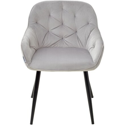 Стул BREEZE BLUVEL-03 LIGHT GREY, велюр / черный каркас М-City 