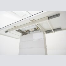 Стол ALTA 140 GREY-WHITE MARBLE/ WHITE глазурованное стекло М-City