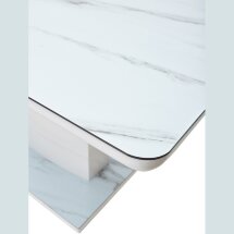 Стол ALTA 140 GREY-WHITE MARBLE/ WHITE глазурованное стекло М-City