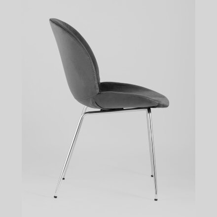 Стул Stool Group Beetle серый хромированные ножки 