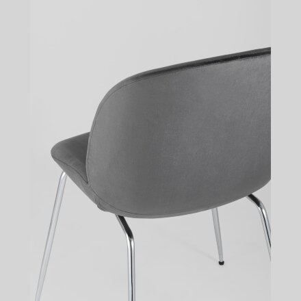 Стул Stool Group Beetle серый хромированные ножки 