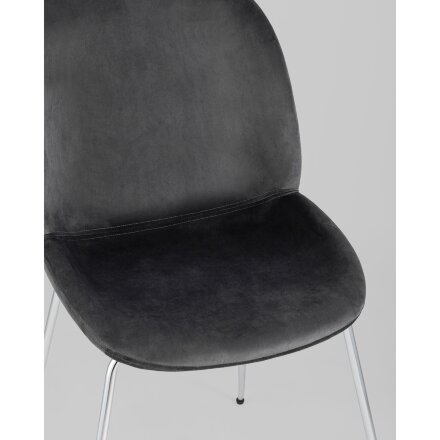 Стул Stool Group Beetle серый хромированные ножки 