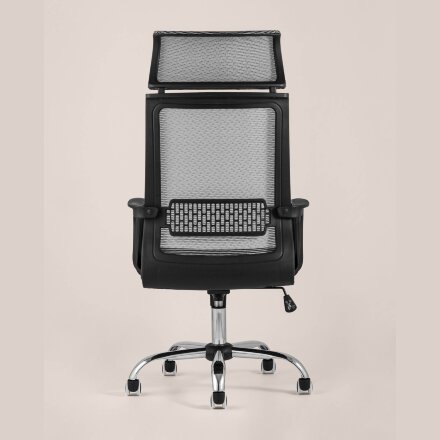 Компьютерное кресло TopChairs TopChairs Style офисное серое в обивке с сеткой, регулировка по высоте и механизм качания Top Gu 