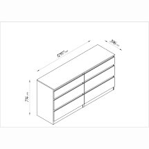 Комод длинный с шестью ящиками КАСТОР