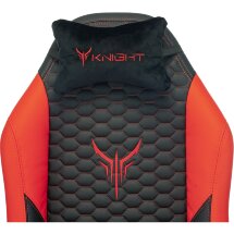 Компьютерное кресло Бюрократ игровое Knight Neon черный/красный эко.кожа с подголов. крестовина металл геймерское