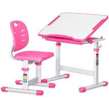 Комплект ErgoKids  стол стул  Evo-06 Ergo Pink  арт. Evo-06 Ergo PN  - столешница белая / цвет пластика розовый  коробок-1 шт.