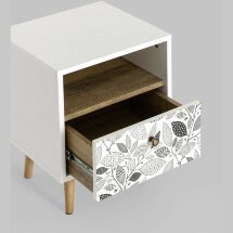 Тумбочка Stool Group Berber с открытой полкой и одним ящиком 9 принт ножки массив ясеня.