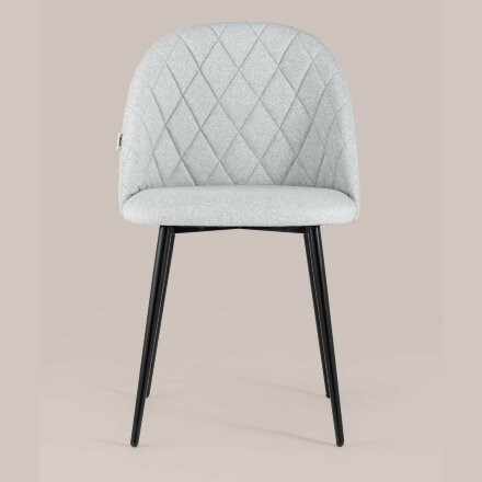 Стул Stool Group Марсель светло-серый обивка микровелюр ножки из металла цвет черный 
