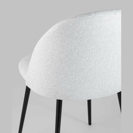 Стул Stool Group Марсель светло-серый обивка микровелюр ножки из металла цвет черный 
