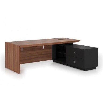 NTM 22A (T) Стол письменный с тумбой Teko + Шпон Walnut TA32A (Лиственница) Teco+ орех