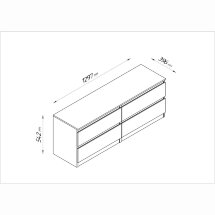 Тумба длинная с четырьмя ящиками КАСТОР