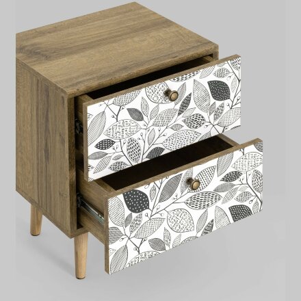 Тумбочка Stool Group Berber с двумя ящиками 9 принт ножки массив ясеня. 