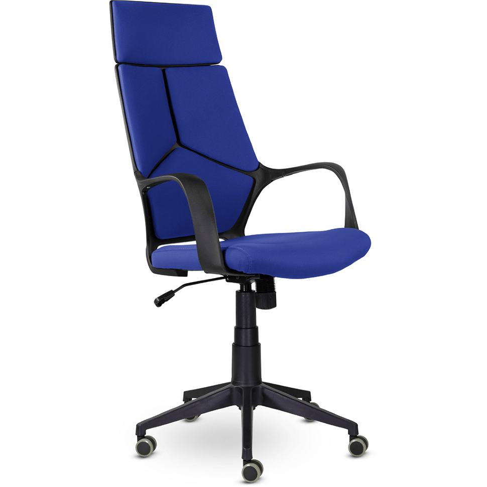 Кресло офисное / IQ / (black plastic blue) черный пластик / ярко-синий ткань Кресло офисное / IQ / (black plastic blue) черный пластик / ярко-синий ткань