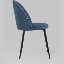 Стул Stool Group Марсель темно-синий обивка микровелюр ножки из металла цвет черный