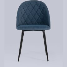 Стул Stool Group Марсель темно-синий обивка микровелюр ножки из металла цвет черный