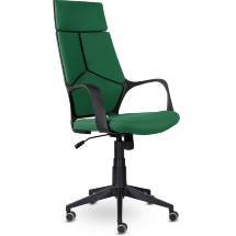 Кресло офисное / IQ  / (black plastic green) черный пластик / зеленая ткань