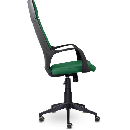 Кресло офисное / IQ  / (black plastic green) черный пластик / зеленая ткань 