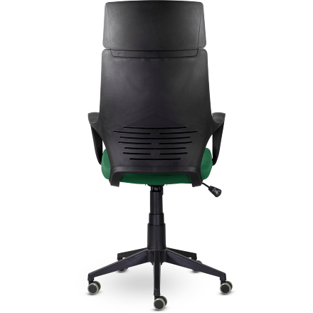 Кресло офисное / IQ  / (black plastic green) черный пластик / зеленая ткань 