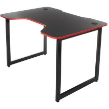 Стол игровой Бюрократ Knight Table L Red столешница ДСП красный каркас черный металл