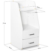 Тумбочка ErgoKids BD-C12 White с надстройкой  арт. BD-C12 W  - цвет белый  коробок 1 шт.